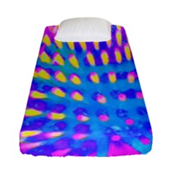 Pink, Blue And Yellow Abstract Coneflower Fitted Sheet (single Size) by myrubiogarden