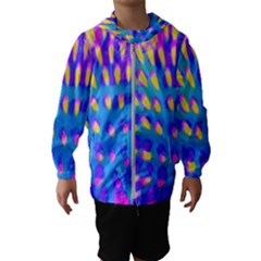 Pink, Blue And Yellow Abstract Coneflower Hooded Windbreaker (kids) by myrubiogarden