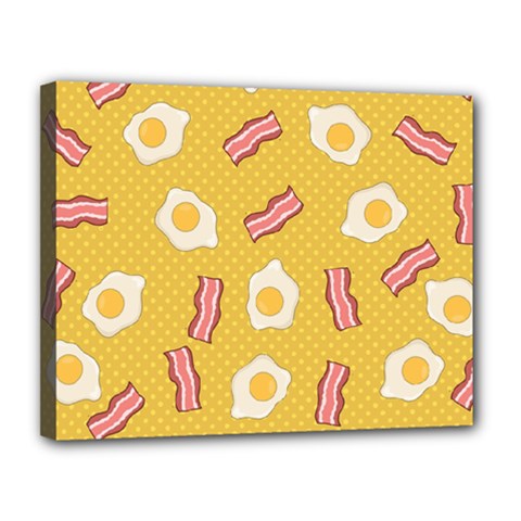 Bacon And Egg Pop Art Pattern Canvas 14  X 11  (stretched) by Valentinaart