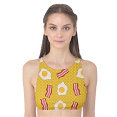 Bacon And Egg Pop Art Pattern Tank Bikini Top by Valentinaart