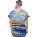 The Landscape Water Blue Painting Men s V-Neck Scrub Top View2
