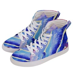 Painting Abstract Blue Pink Spots Men s Hi-top Skate Sneakers by Pakrebo