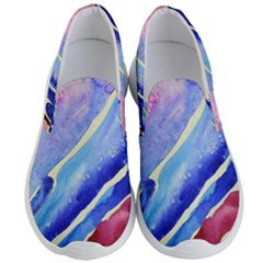 Painting Abstract Blue Pink Spots Men s Lightweight Slip Ons by Pakrebo