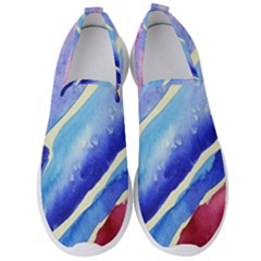 Painting Abstract Blue Pink Spots Men s Slip On Sneakers by Pakrebo