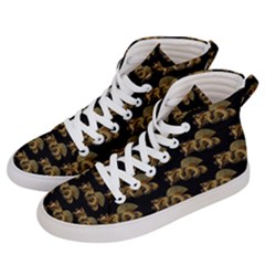 Dragon Motif Print Pattern Men s Hi-top Skate Sneakers by dflcprintsclothing