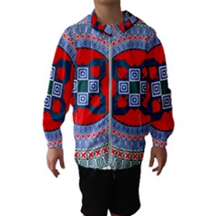 Design Circular Aztec Symbol Hooded Windbreaker (kids) by Pakrebo