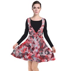 Black Red  Plunge Pinafore Dress by artifiart