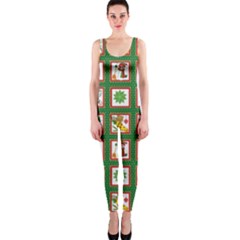 Christmas Paper Christmas Pattern One Piece Catsuit by Pakrebo