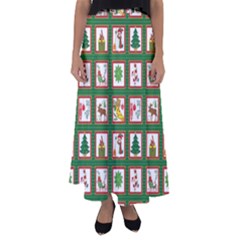 Christmas Paper Christmas Pattern Flared Maxi Skirt by Pakrebo