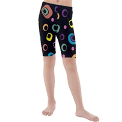 Abstract Background Retro 60s 70s Kids  Mid Length Swim Shorts by Pakrebo