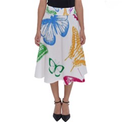 Butterfly Butterflies Vintage Perfect Length Midi Skirt by Pakrebo