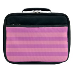 Pink Stripes Striped Design Pattern Lunch Bag by Pakrebo