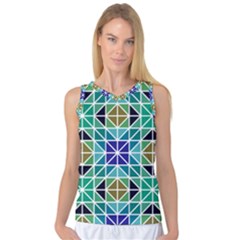 Mosaic Triangle Symmetry Women s Basketball Tank Top by Pakrebo