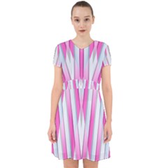 Geometric 3d Design Pattern Pink Adorable In Chiffon Dress by Pakrebo