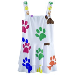Pawprints Paw Prints Paw Animal Kids  Layered Skirt Swimsuit by Pakrebo