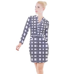 Seamless Stripe Pattern Lines Button Long Sleeve Dress by Pakrebo