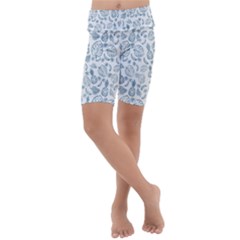 Tropical Pattern Kids  Lightweight Velour Cropped Yoga Leggings by Valentinaart