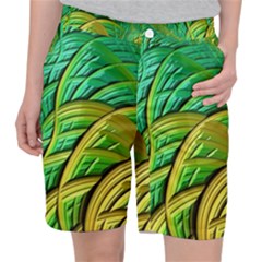 Patterns Green Yellow String Pocket Shorts by Pakrebo