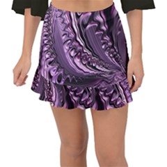 Purple Fractal Flowing Fantasy Fishtail Mini Chiffon Skirt by Pakrebo