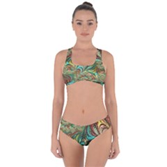 Fractal Artwork Pattern Digital Criss Cross Bikini Set by Pakrebo