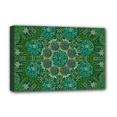 Stars Shining Over The Brightest Star In Lucky Starshine Deluxe Canvas 18  X 12  (stretched) by pepitasart