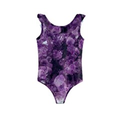 Amethyst Purple Violet Geode Slice Kids  Frill Swimsuit by genx