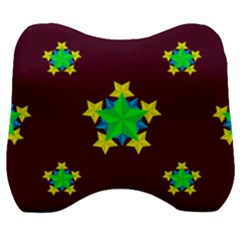 Pattern Star Vector Multi Color Velour Head Support Cushion by Pakrebo