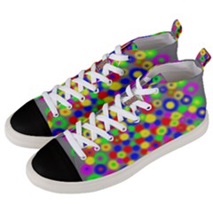 Neon Dots Men s Mid-top Canvas Sneakers by PurpleDuckyDesigns