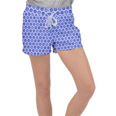 A Hexagonal Pattern Women s Velour Lounge Shorts by Pakrebo