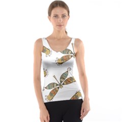 Pattern Dragonfly Background Tank Top by Pakrebo