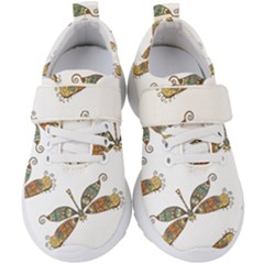 Pattern Dragonfly Background Kids  Velcro Strap Shoes by Pakrebo