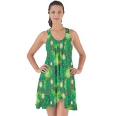 4 Leaf Clover Star Glitter Seamless Show Some Back Chiffon Dress by Pakrebo