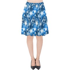 Star Hexagon Blue Deep Blue Light Velvet High Waist Skirt by Pakrebo