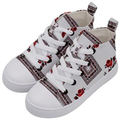 Ornament Pattern Background Design Kids  Mid-top Canvas Sneakers by Pakrebo