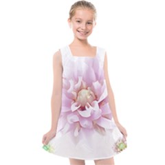 Abstract Transparent Image Flower Kids  Cross Back Dress by Pakrebo