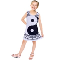 Yin Yang Eastern Asian Philosophy Kids  Tunic Dress by Pakrebo