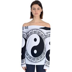 Yin Yang Eastern Asian Philosophy Off Shoulder Long Sleeve Top by Pakrebo