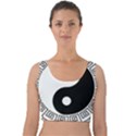 Yin Yang Eastern Asian Philosophy Velvet Crop Top View1