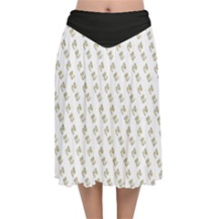 No Step On Snek Pattern White Background Meme Velvet Flared Midi Skirt by snek