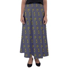 No Step On Snek Pattern Charcoal Dark Gray Background Meme Flared Maxi Skirt by snek