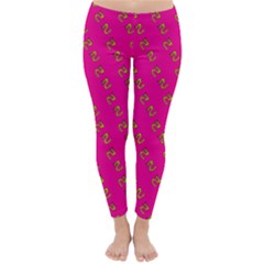 No Step On Snek Pattern Pink Background Meme Classic Winter Leggings by snek