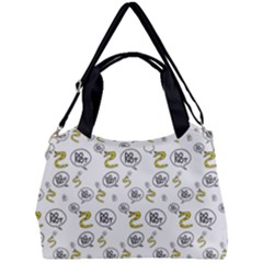 No Step On Snek Do Not Bubble Speech Pattern White Background Meme Double Compartment Shoulder Bag by snek