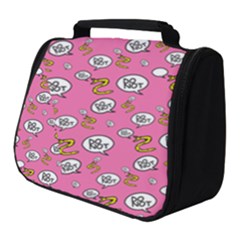 No Step On Snek Do Not Bubble Speech Pattern Pink Background Meme Full Print Travel Pouch (small) by snek