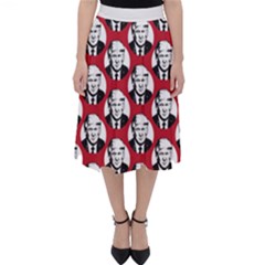 Trump Retro Face Pattern Maga Red Us Patriot Classic Midi Skirt by snek