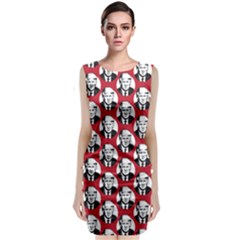 Trump Retro Face Pattern Maga Red Us Patriot Classic Sleeveless Midi Dress by snek