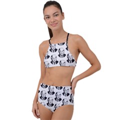 Trump Retro Face Pattern Maga Black And White Us Patriot High Waist Tankini Set by snek