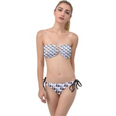 Trump Retro Face Pattern Maga Black And White Us Patriot Twist Bandeau Bikini Set by snek