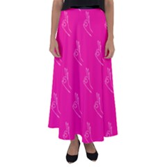 A-ok Perfect Handsign Maga Pro-trump Patriot On Pink Background Flared Maxi Skirt by snek