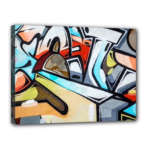 Blue Face King Graffiti Street Art Urban Blue And Orange Face Abstract Hiphop Canvas 16  X 12  (stretched) by genx