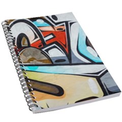 Blue Face King Graffiti Street Art Urban Blue And Orange Face Abstract Hiphop 5 5  X 8 5  Notebook by genx